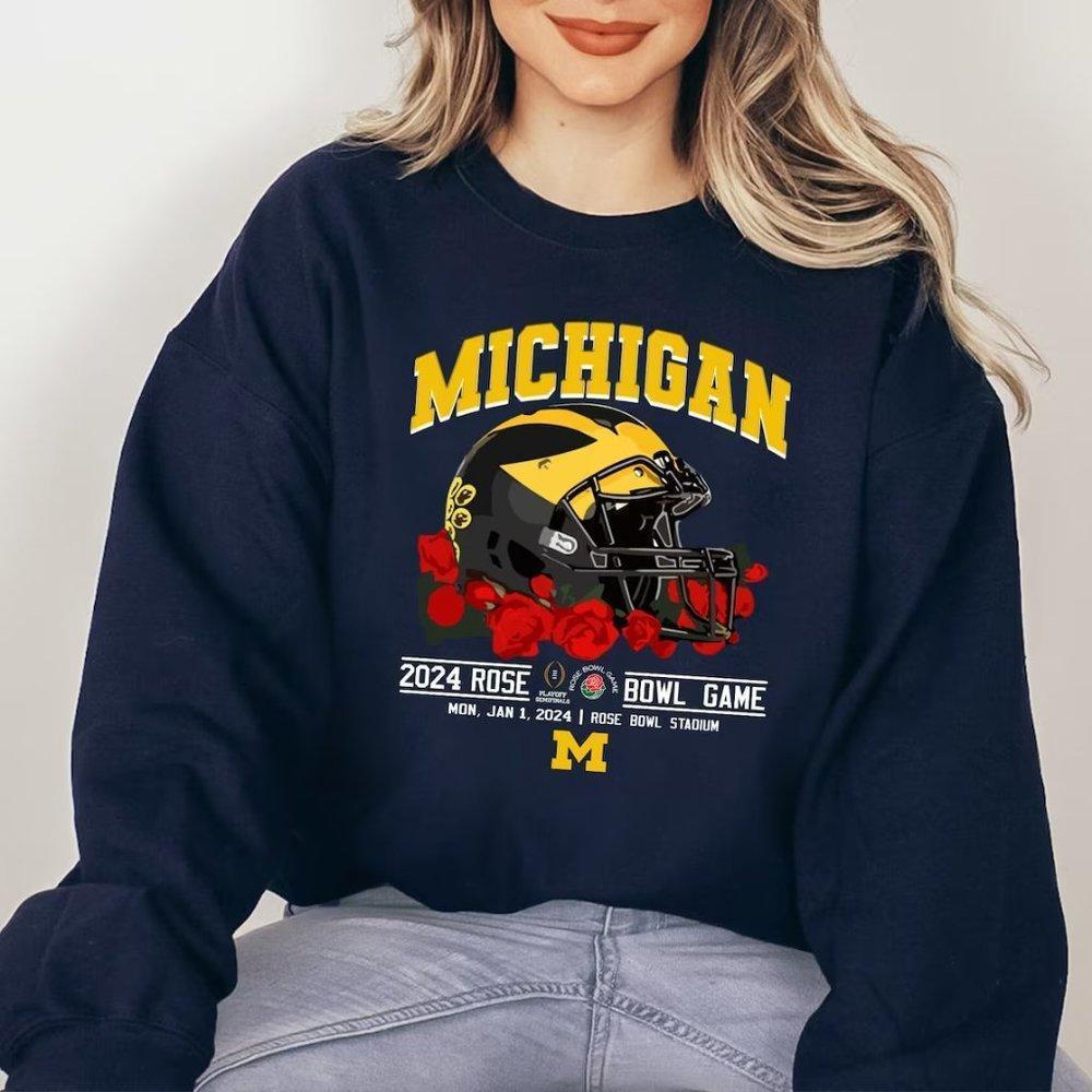 2024 Champions Michigan Wolverines Rose Bowl 2024 Flower Sweatshirt